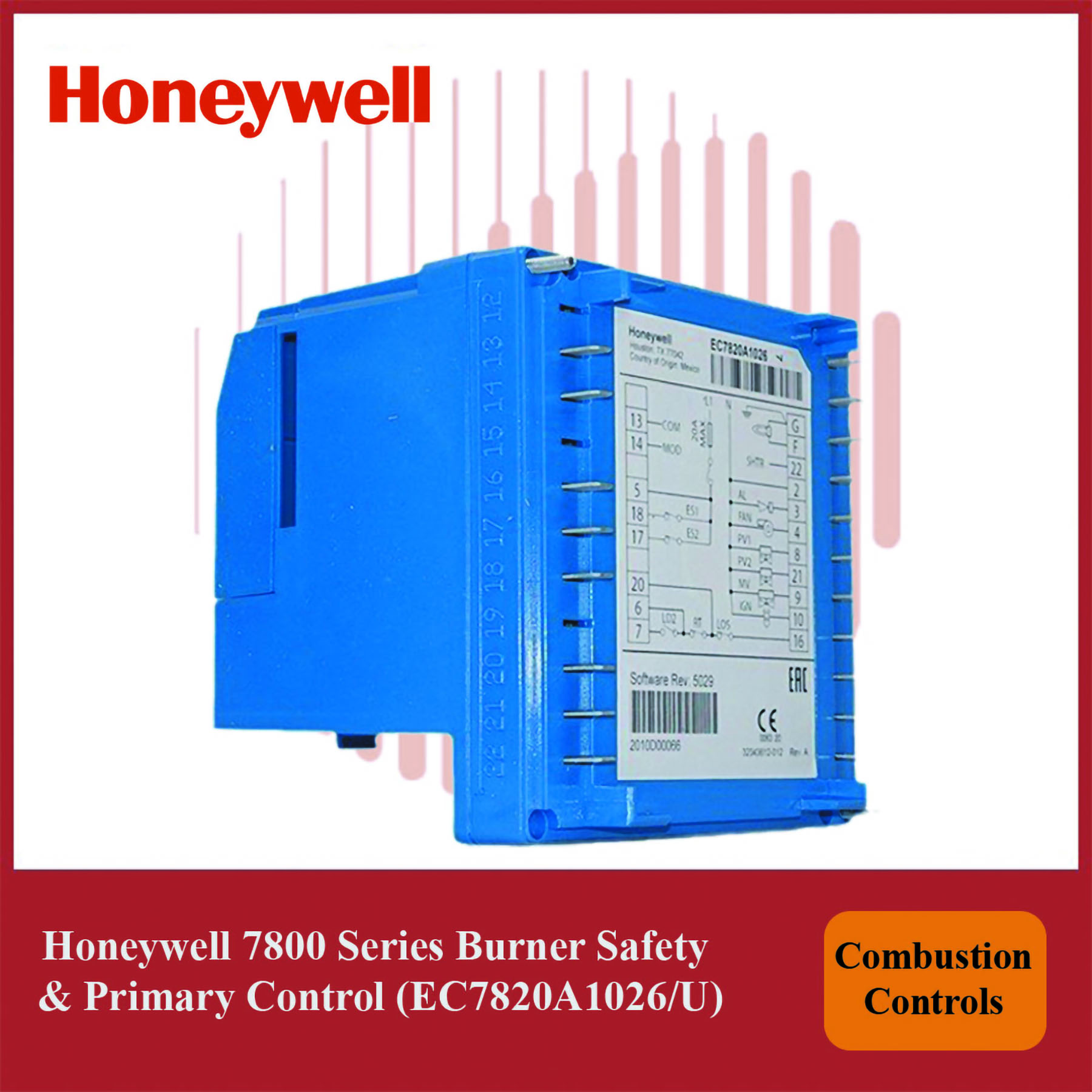 Honeywell 7800 Series Burner Control, Model EC7820A1026/U – Primary Control Module