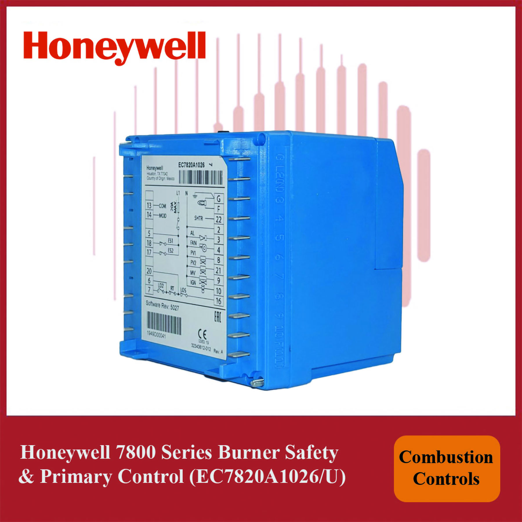 Honeywell 7800 Series Burner Control, Model EC7820A1026/U – Primary Control Module - Image 3