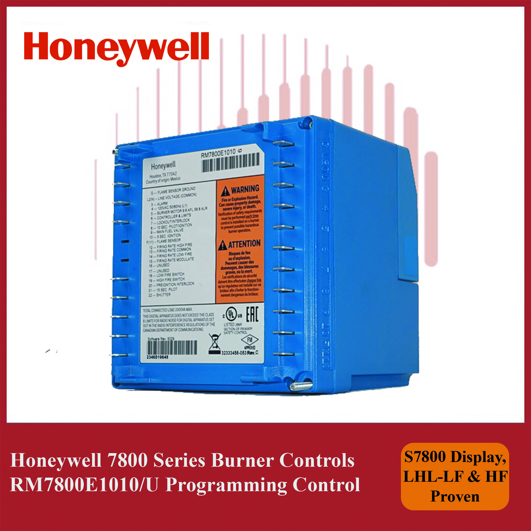 Honeywell RM7800E1010/U Programmers 7800 Series Burner Controls - Image 3