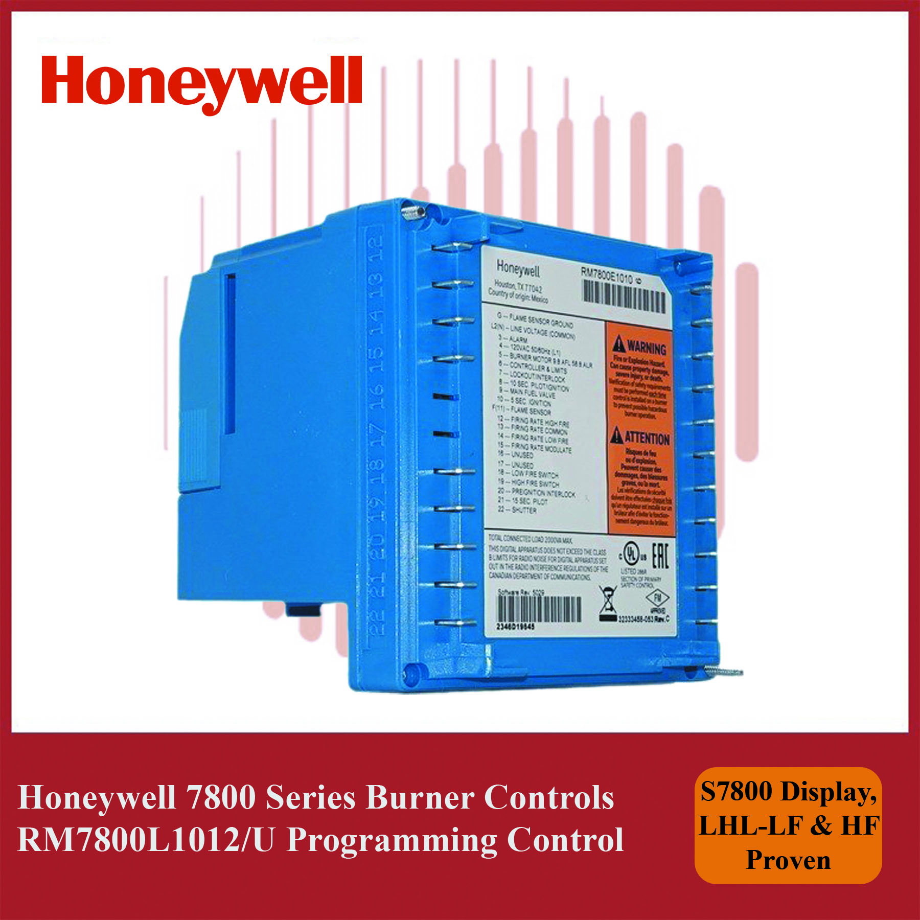 Honeywell RM7800L1012/U Programmer | 7800 Series Burner Management Control