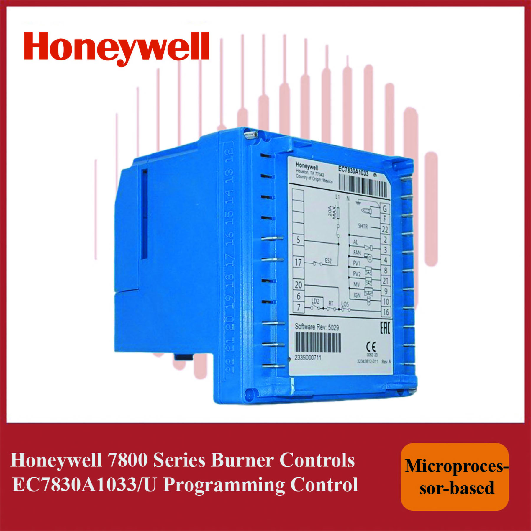 Honeywell 7800 Series Burner Controls EC7830A1033/U Programming Control