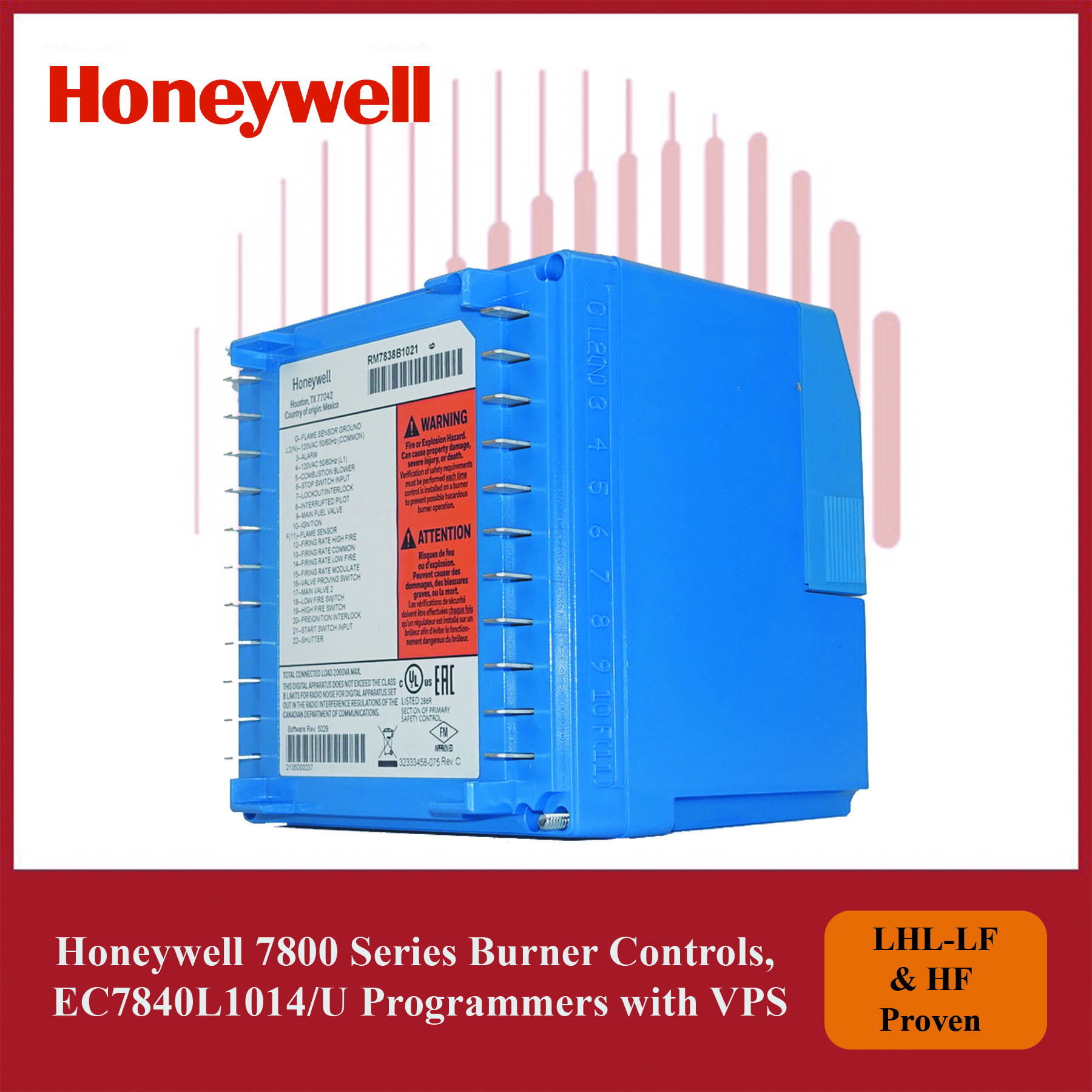 Honeywell 7800 Series Burner Controls EC7840L1014/U Programmers with VPS - Image 4