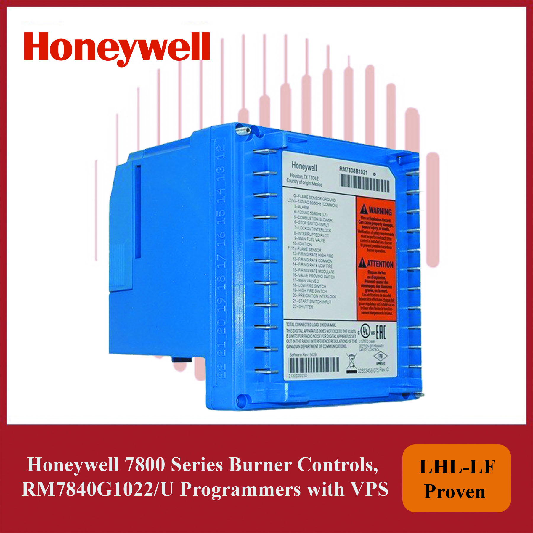 Honeywell 7800 Series Burner Controls RM7840G1022/U Programmers with VPS