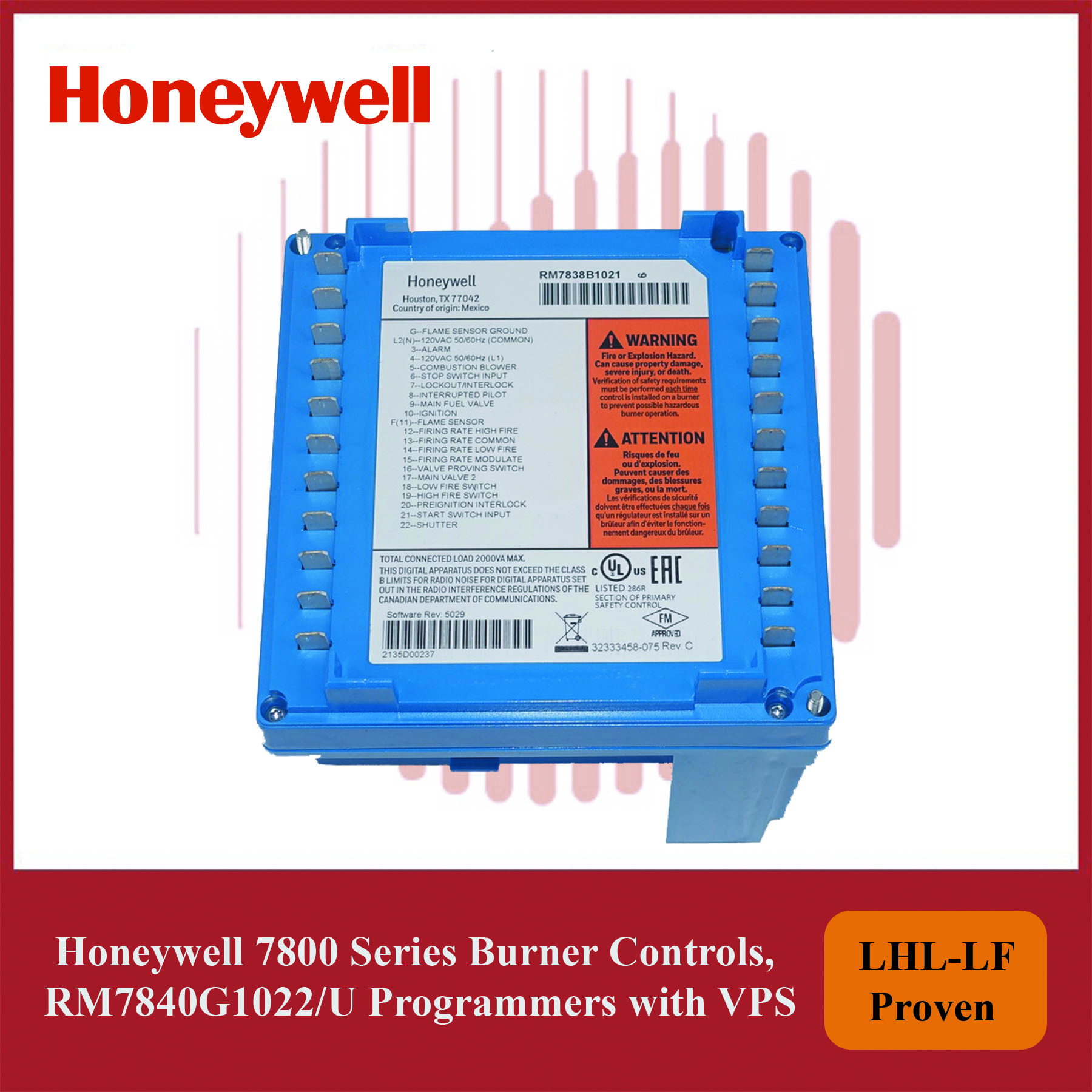 Honeywell 7800 Series Burner Controls RM7840G1022/U Programmers with VPS - Image 2