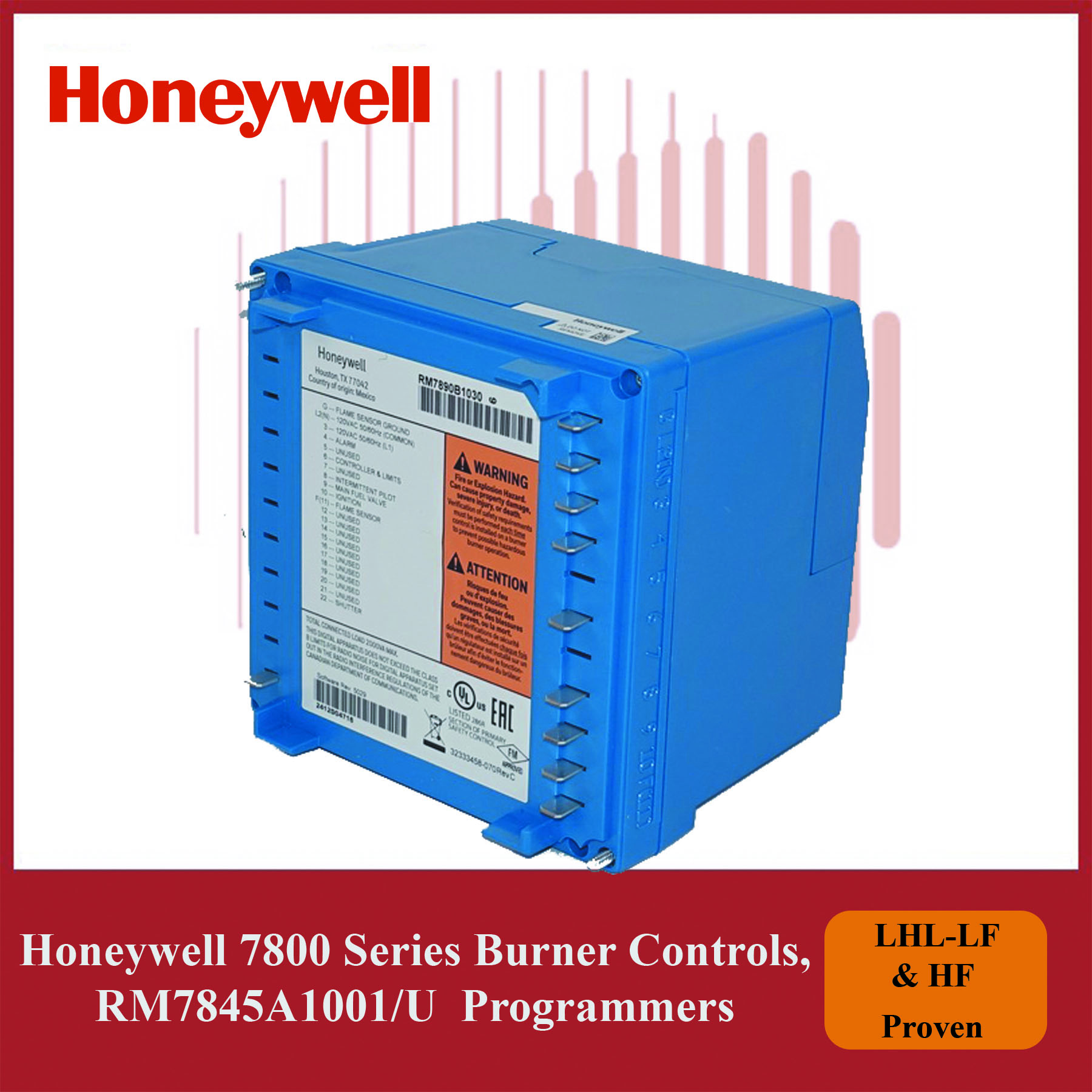 Honeywell RM7845A1001/U Programmers, 7800 Series Burner Controls - Image 4