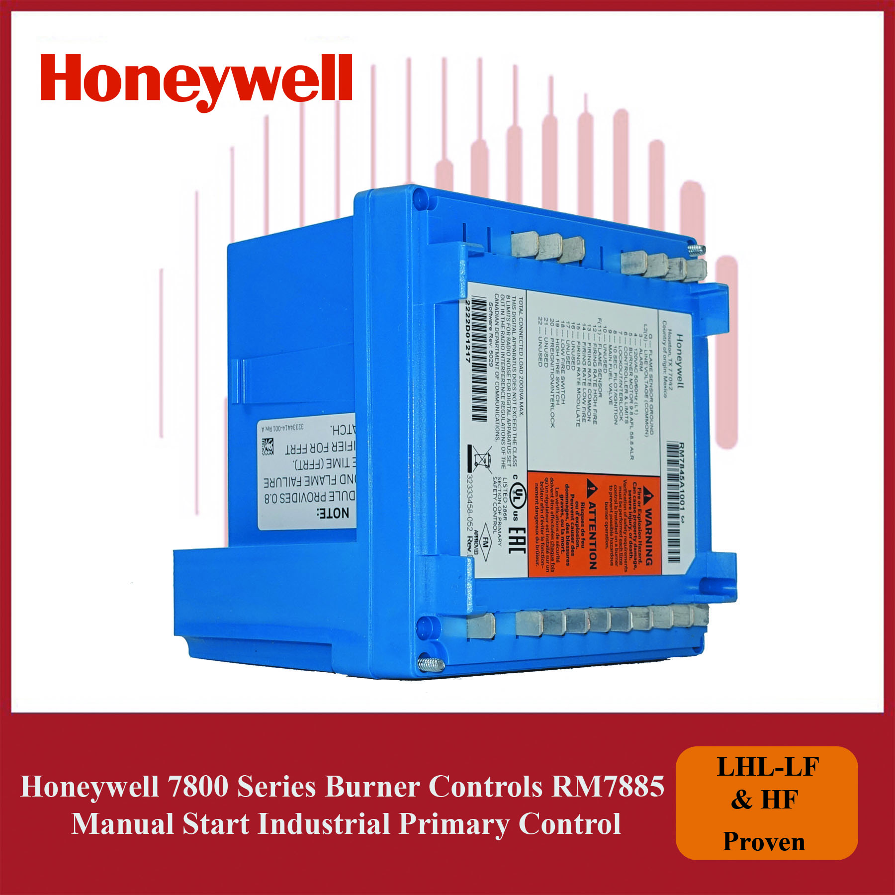 Honeywell 7800 Series Burner Controls RM7885A1015/U Manual Start Industrial Primary Control - Image 3