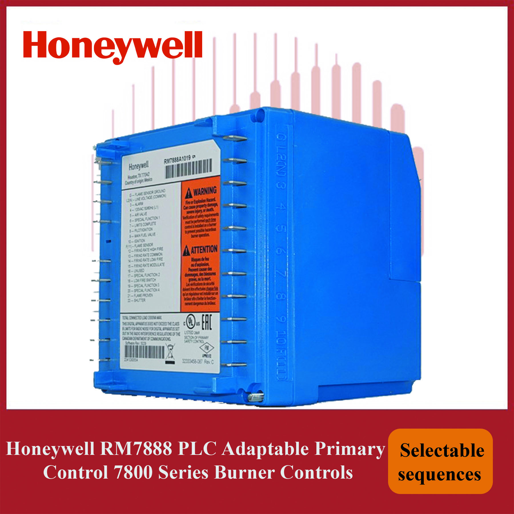 Honeywell 7800 Series Burner Controls RM7888A1027/U PLC Adaptable Primary Control - Image 4