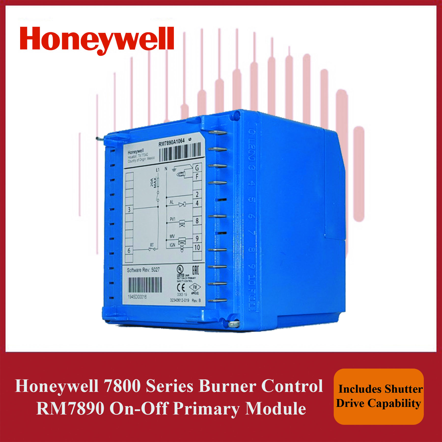 Honeywell RM7890A1064/U On-Off Primary Control | 7800 Series Burner Management - Image 3