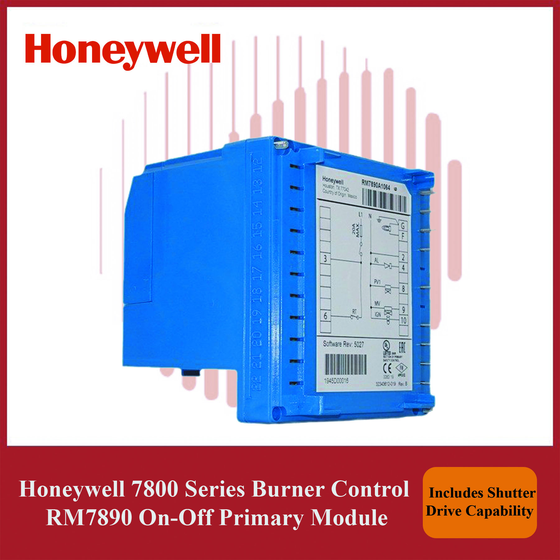 Honeywell RM7890A1064/U On-Off Primary Control | 7800 Series Burner Management