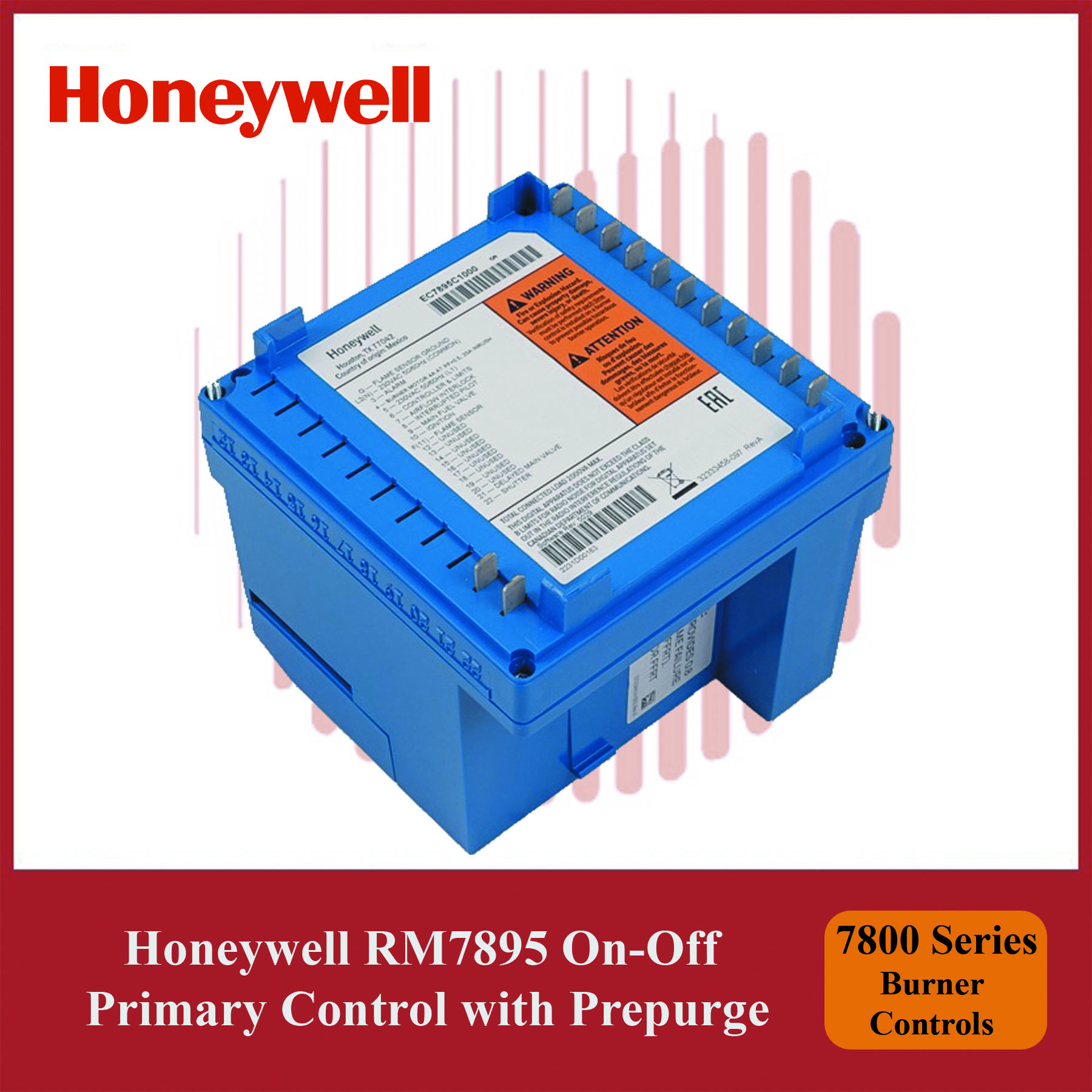 Honeywell 7800 Series RM7895C1012/U On-Off Primary Burner Control Module with Prepurge - Image 2