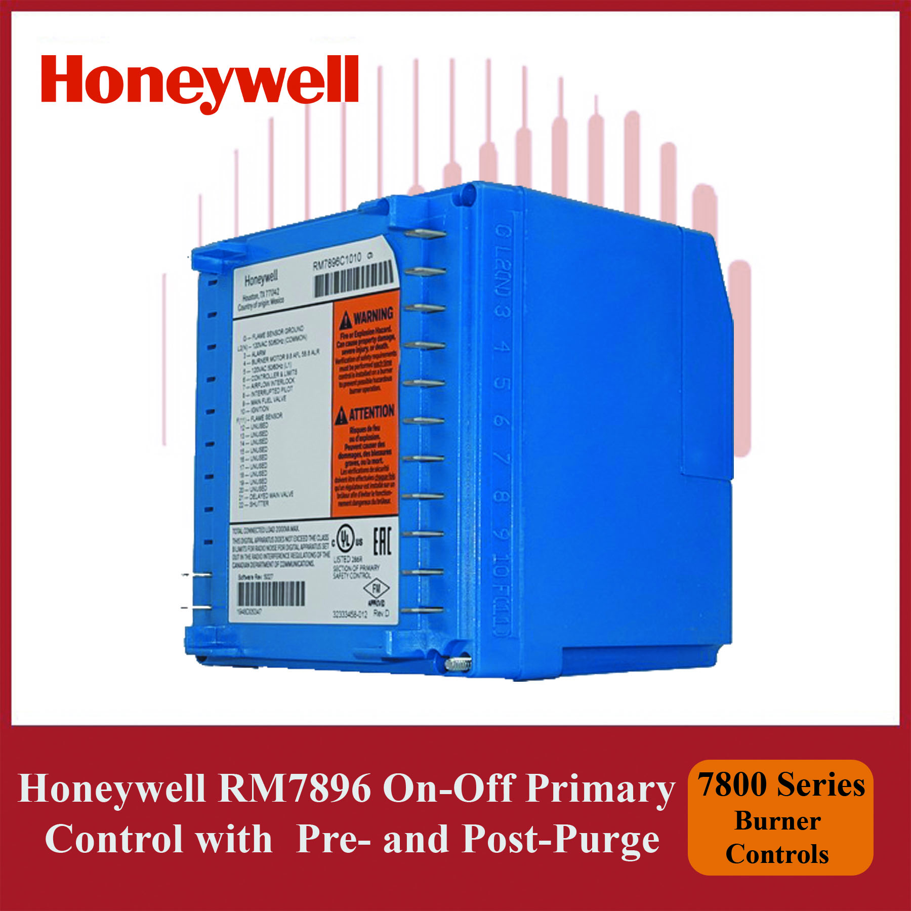 Honeywell 7800 Series Burner Control RM7896A1012/U On-Off Primary with Pre-and Post-purge - Image 2