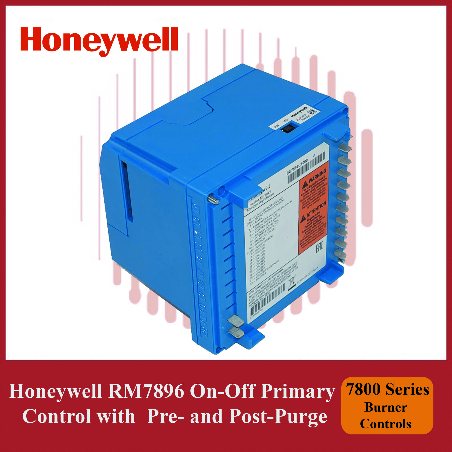 Honeywell 7800 Series RM7896C1010/U On-Off Primary Burner Control Module with Pre-and Post-purge - Image 3