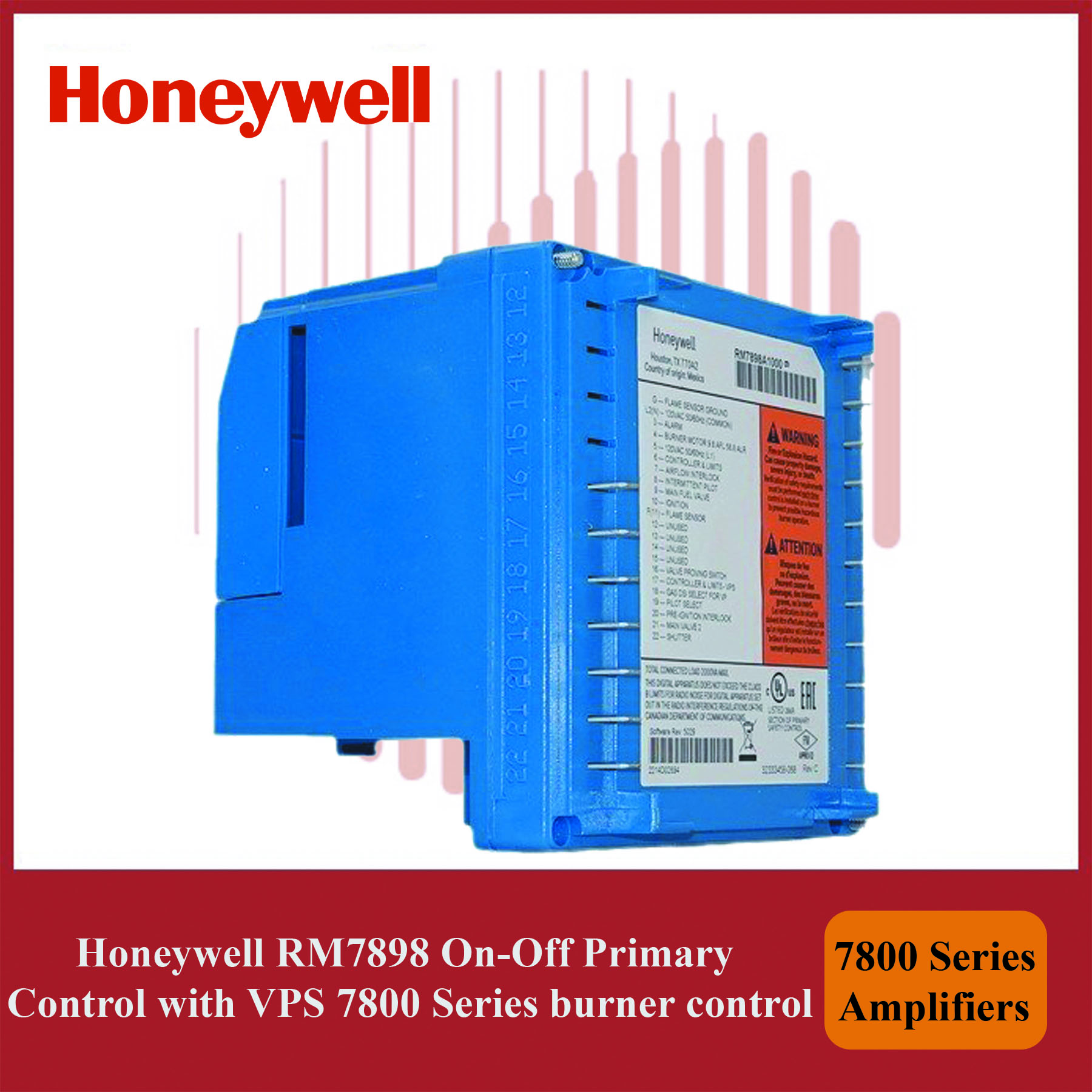 Honeywell 7800 Series burner control RM7898A1018/U On-Off Primary Control with VPS - Image 2
