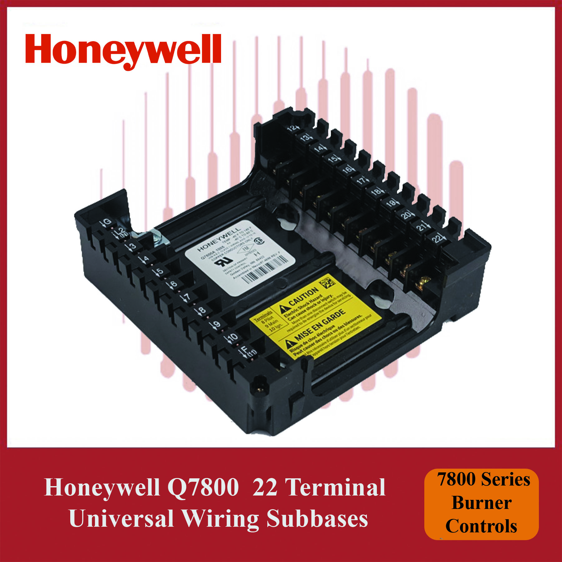 Honeywell Q7800F1004/U 22 Terminal Universal Wiring Subbases 7800 Series Burner Controls - Image 3