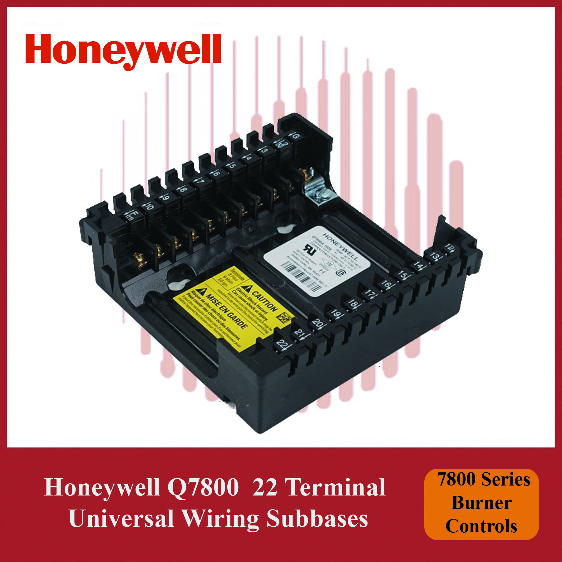 Honeywell Q7800F1004/U 22 Terminal Universal Wiring Subbases 7800 Series Burner Controls - Image 4