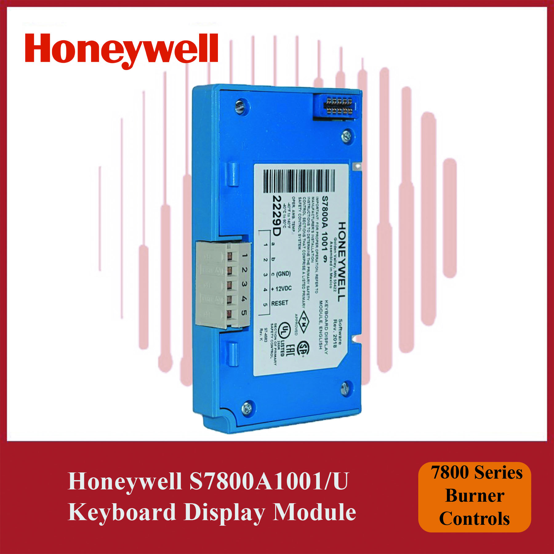 Honeywell 7800 Series Burner Controls S7800A1001/U Keyboard Display Module