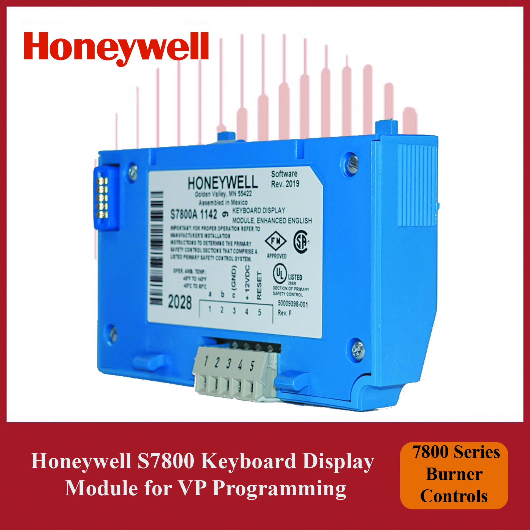 Honeywell 7800 Series Burner Controls S7800A1142/U Keyboard Display Module for VP Programming