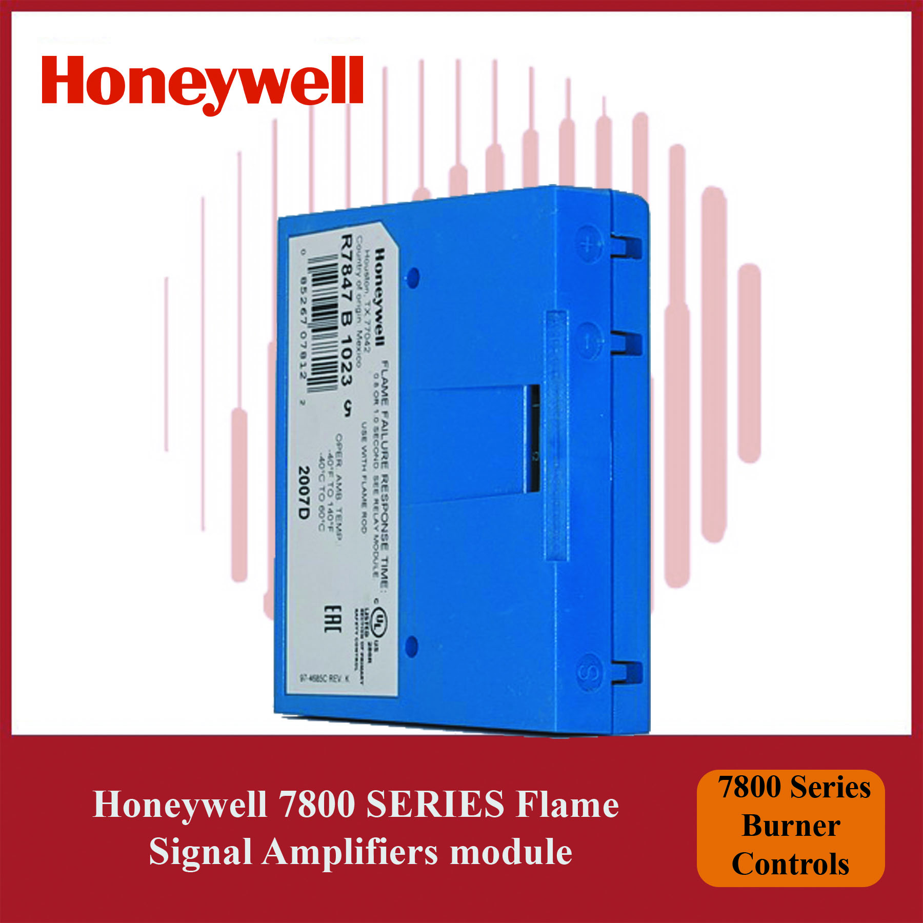 Honeywell 7800 Series R7847B1064/U Flame Amplifier Module for Burner Controls - Image 2