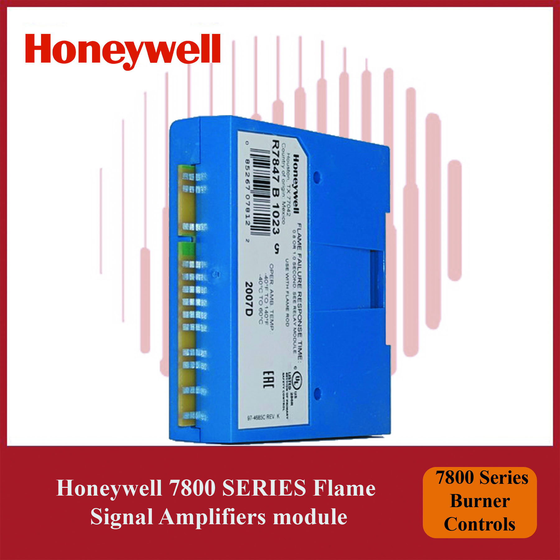 Honeywell 7800 Series R7847B1064/U Flame Amplifier Module for Burner Controls - Image 3
