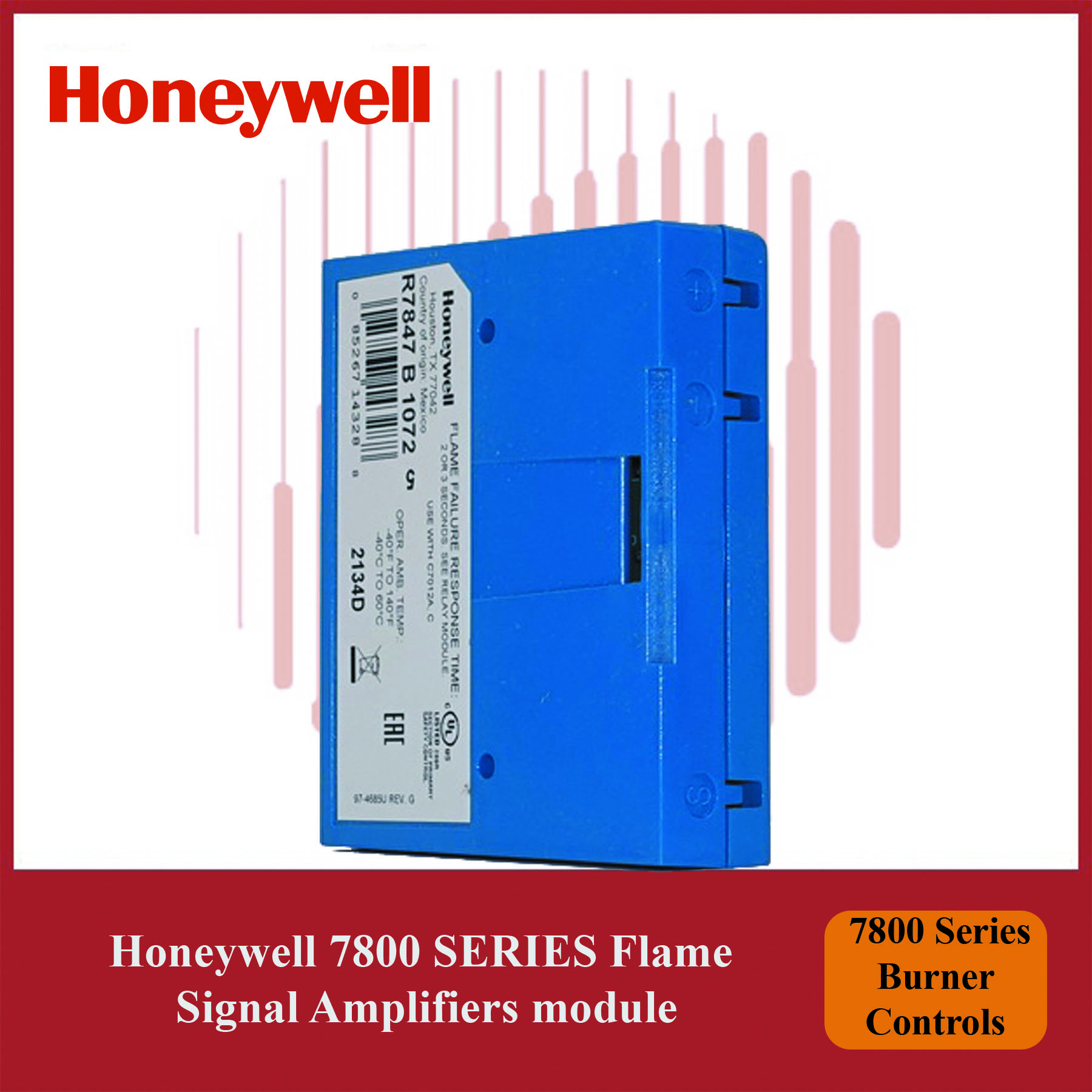 Honeywell R7847B1072/U Flame Signal Amplifier | 7800 Series Burner Control Module - Image 3