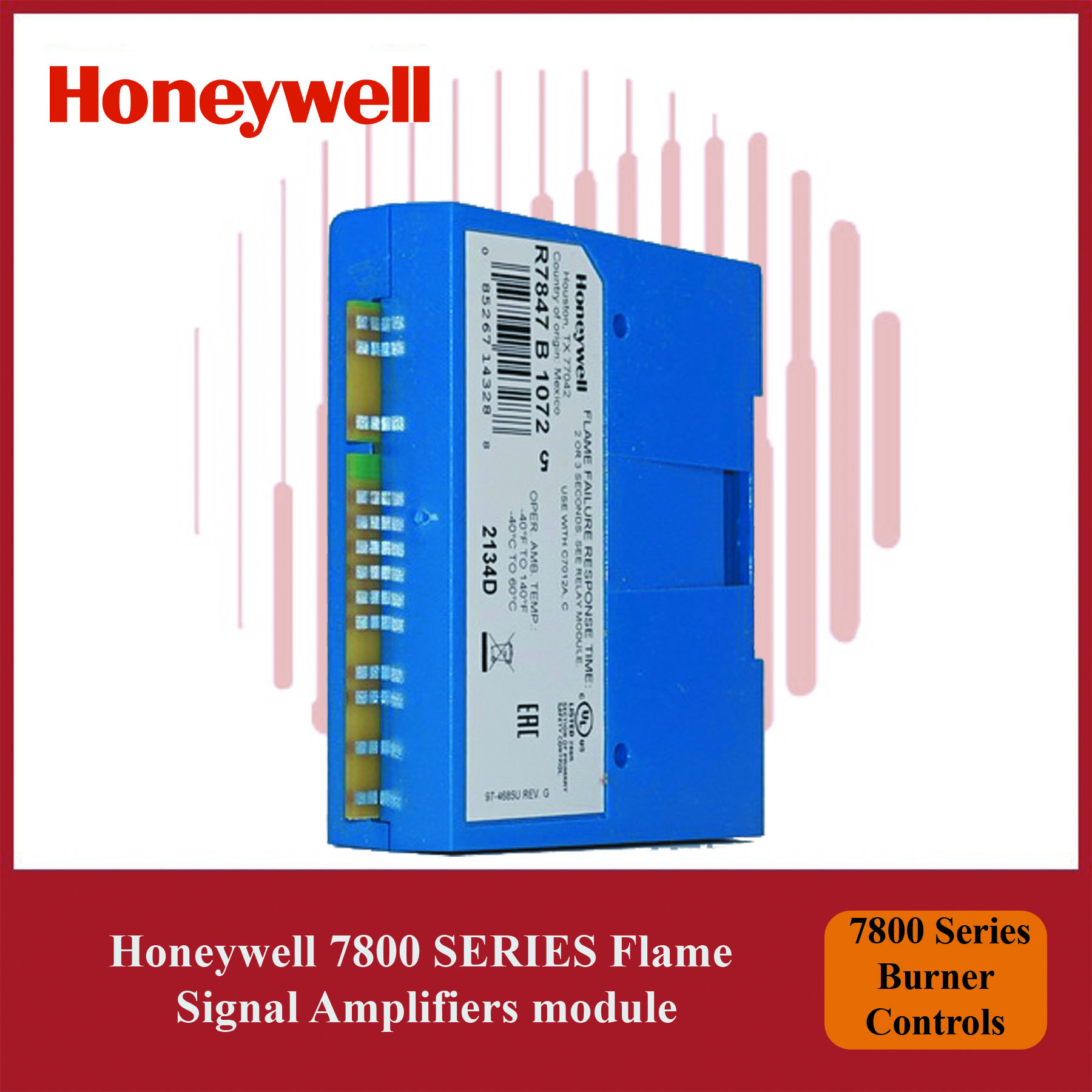 Honeywell R7847B1072/U Flame Signal Amplifier | 7800 Series Burner Control Module