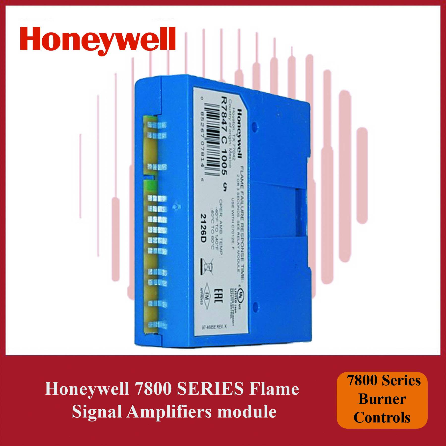 Honeywell 7800 Series Flame Signal Amplifier Module – R7847C1005/U
