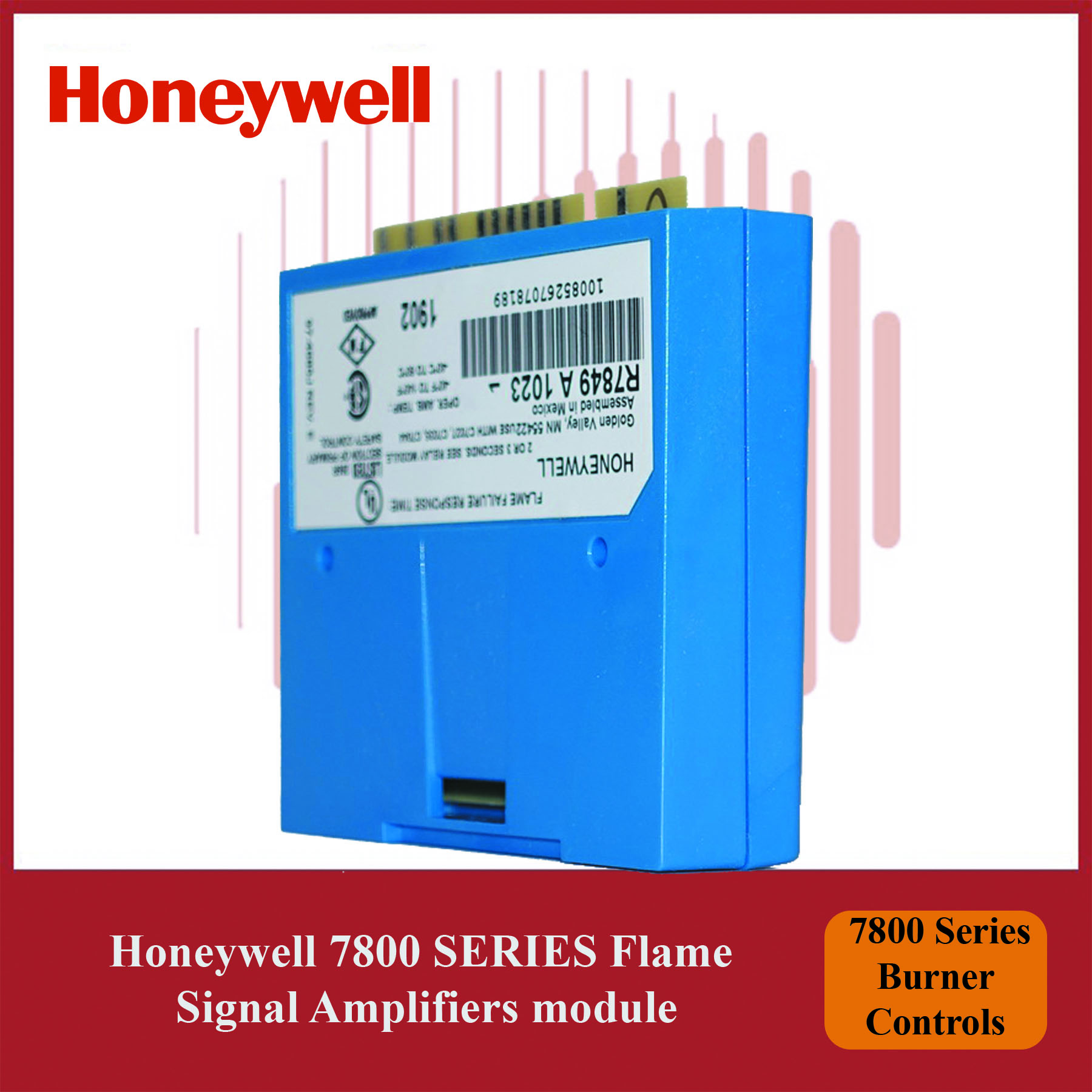 Honeywell R7849A1023/U – Reliable Flame Signal Amplifier Module for 7800 Series Burners - Image 3