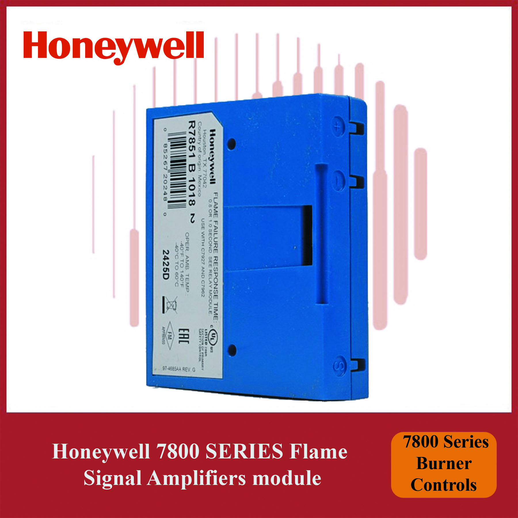 Honeywell 7800 Series Burner Control Module R7851B1018/U Flame Signal Amplifier - Image 3