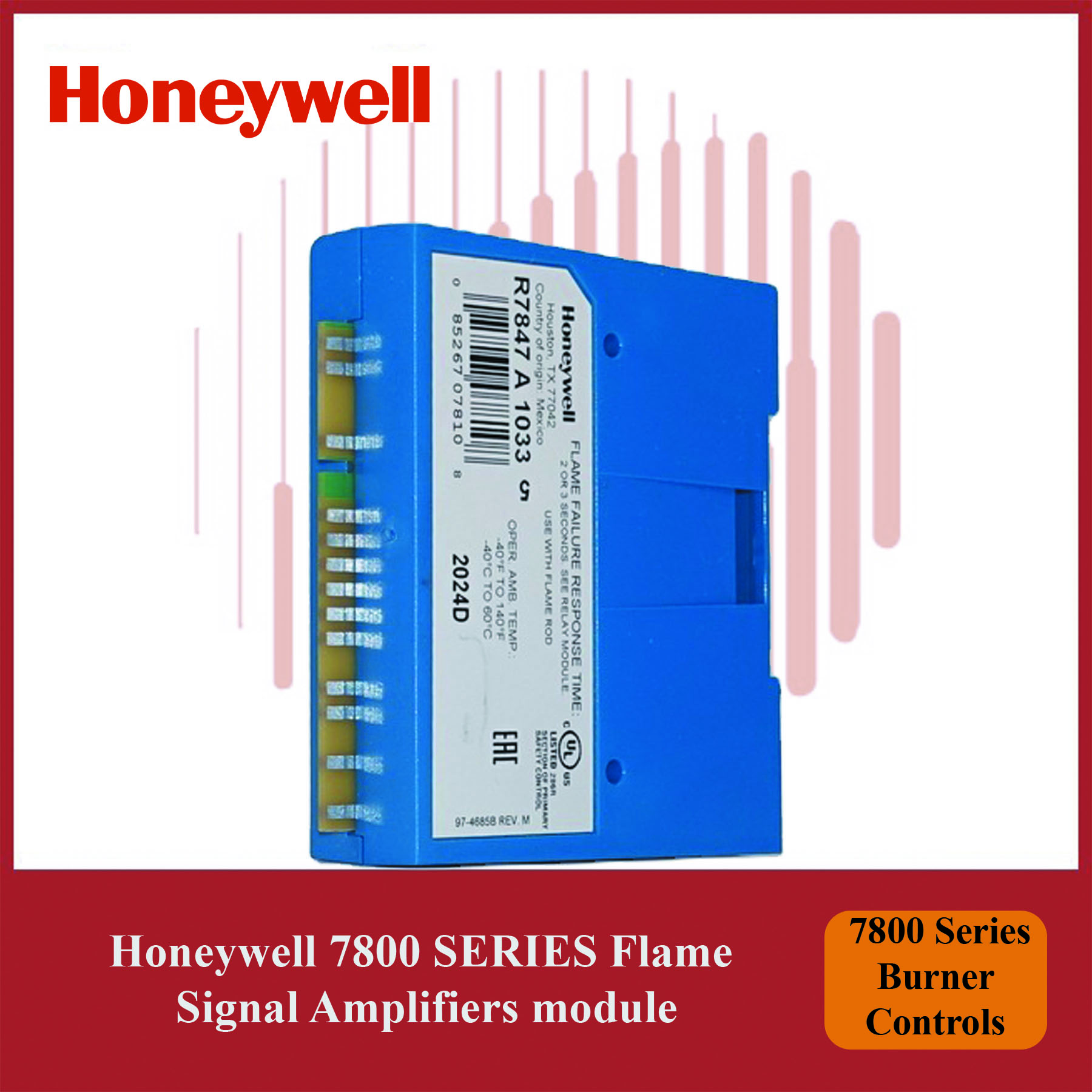 Honeywell 7800 SERIES Burner Controls Flame Signal Amplifiers R7847A1033/U module