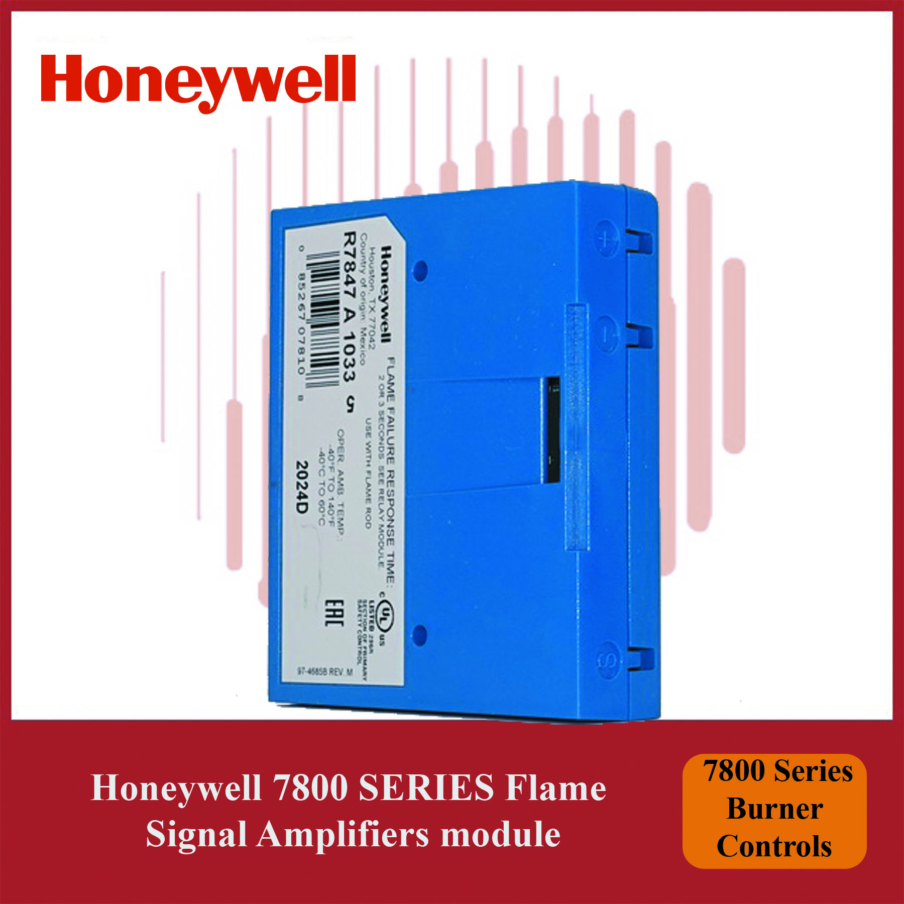 Honeywell 7800 SERIES Burner Controls Flame Signal Amplifiers R7847A1033/U module - Image 2