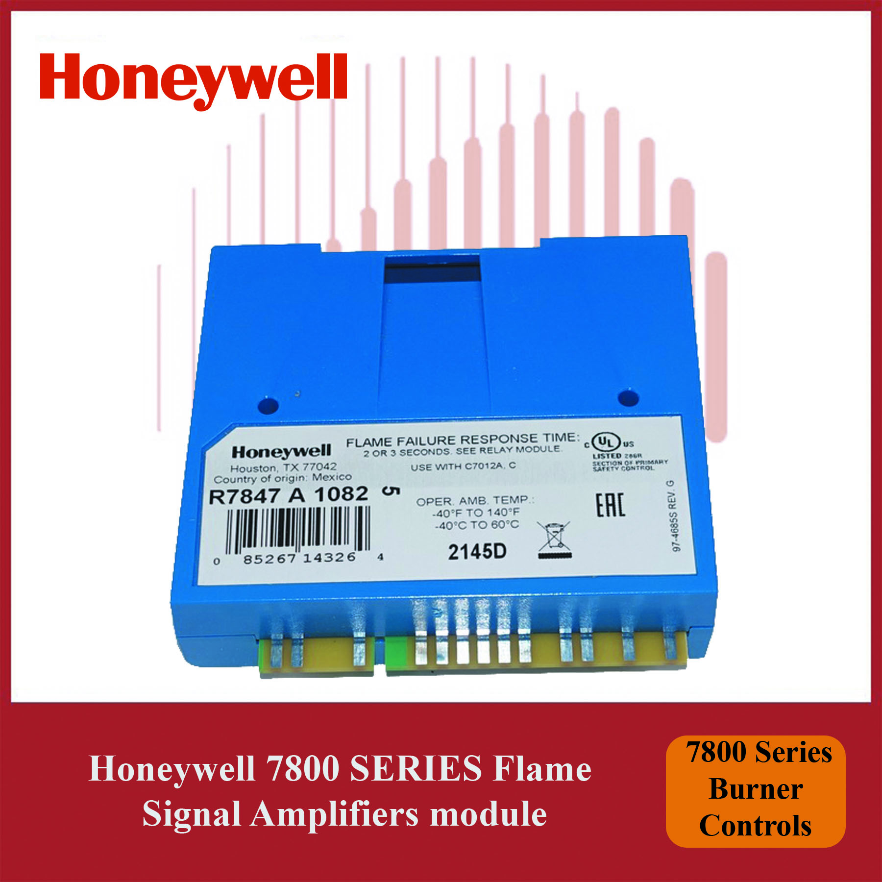 Honeywell 7800 SERIES Burner Controls Flame Signal Amplifiers R7847A1082/U module - Image 2