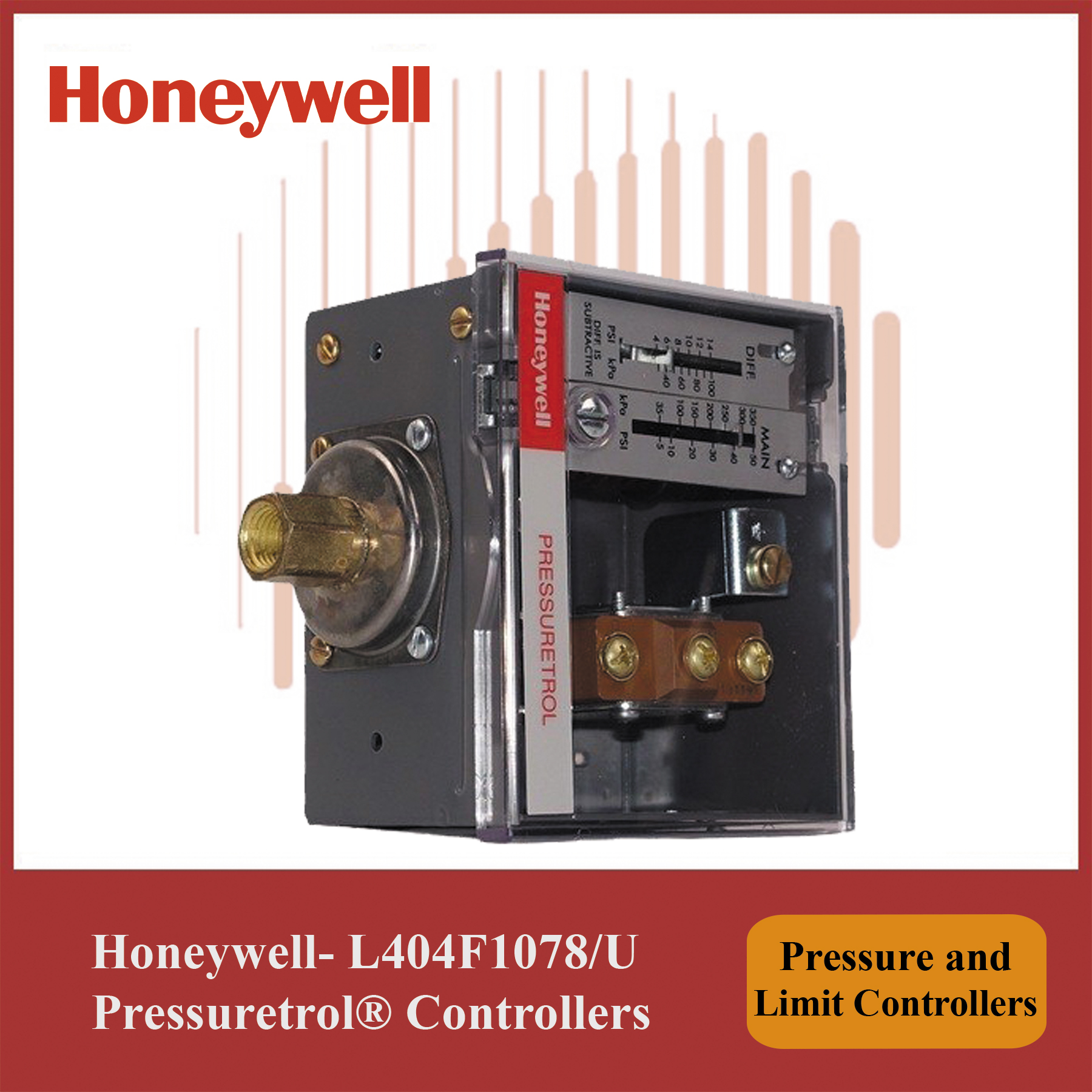 Honeywell L404F1078/U Pressuretrol® Pressure and Limit Controller