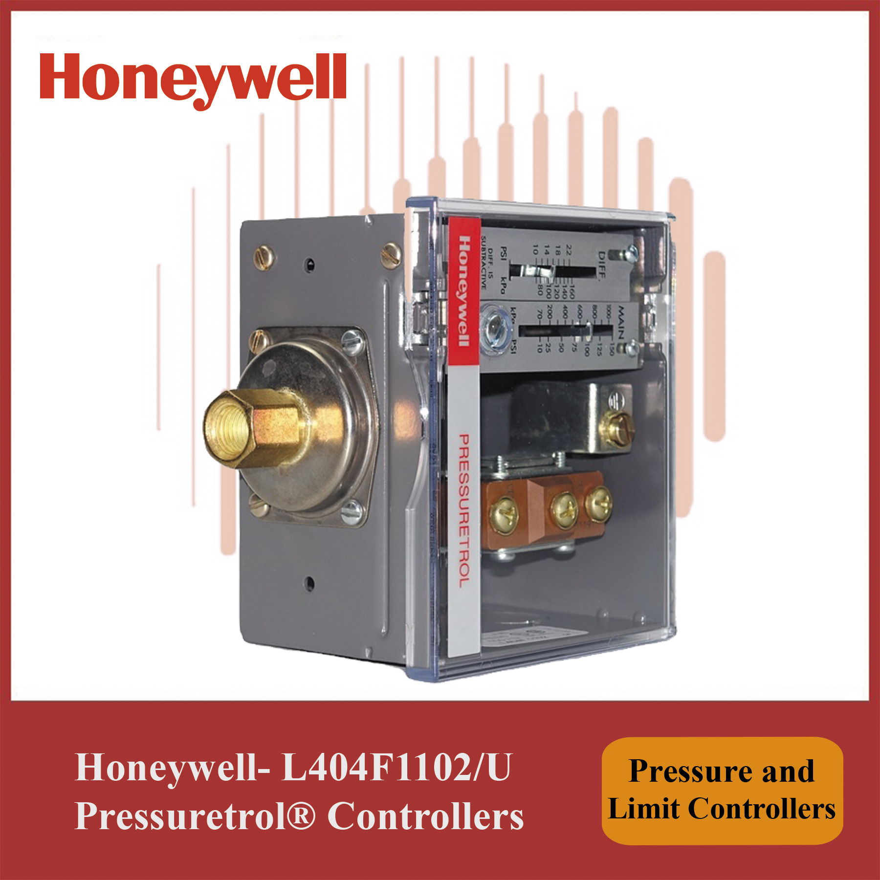 Honeywell L404F1102/U Pressure and Limit Controller – Pressuretrol® Series