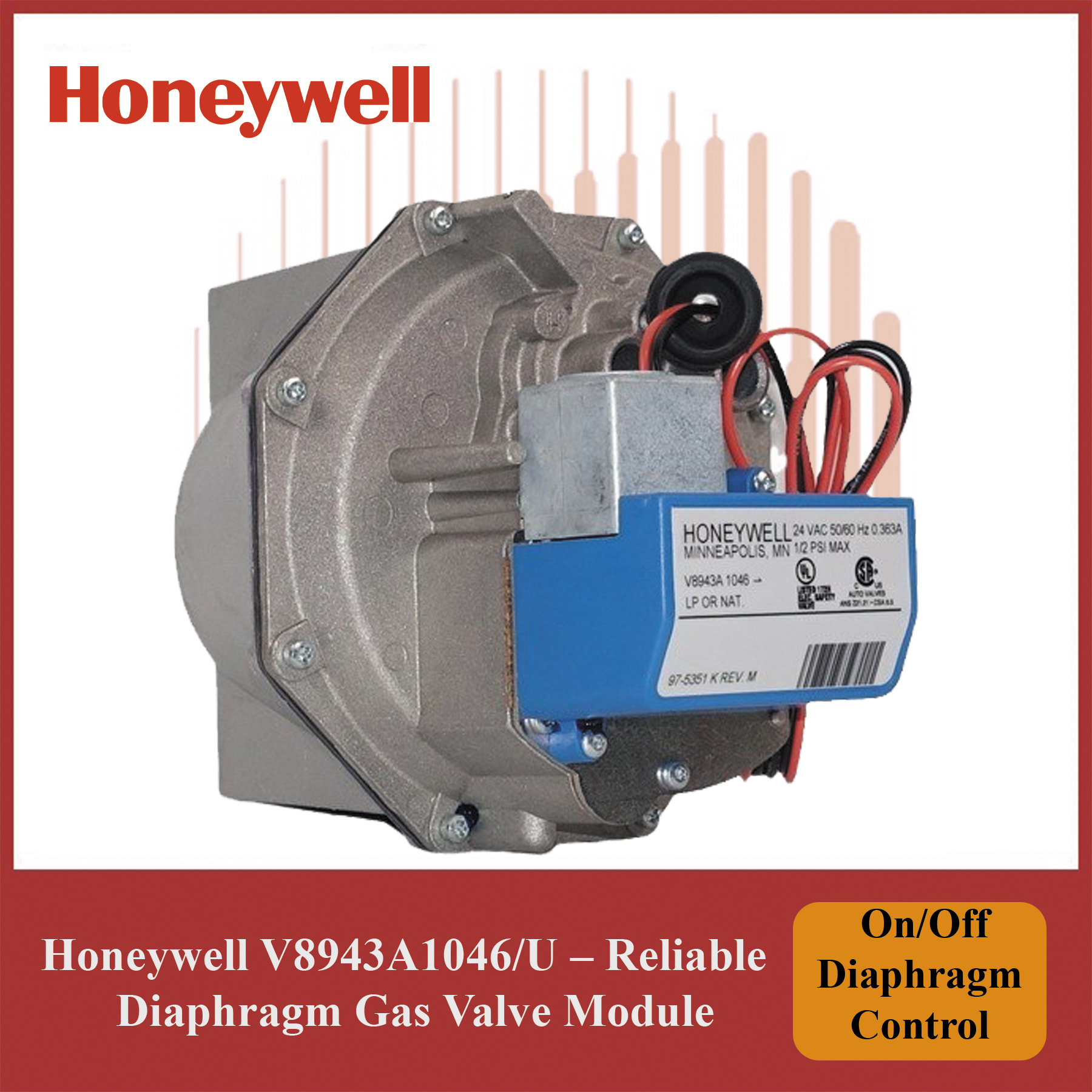 Honeywell V8943A1046/U Gas Valve Module – Safe, Reliable Diaphragm Control