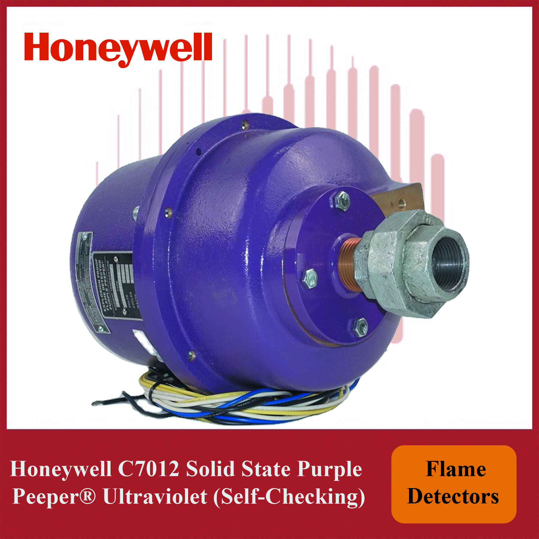 Honeywell Solid State Purple PeeperĀ® C7012F1052/U Ultraviolet Flame Detector (Self-Checking)