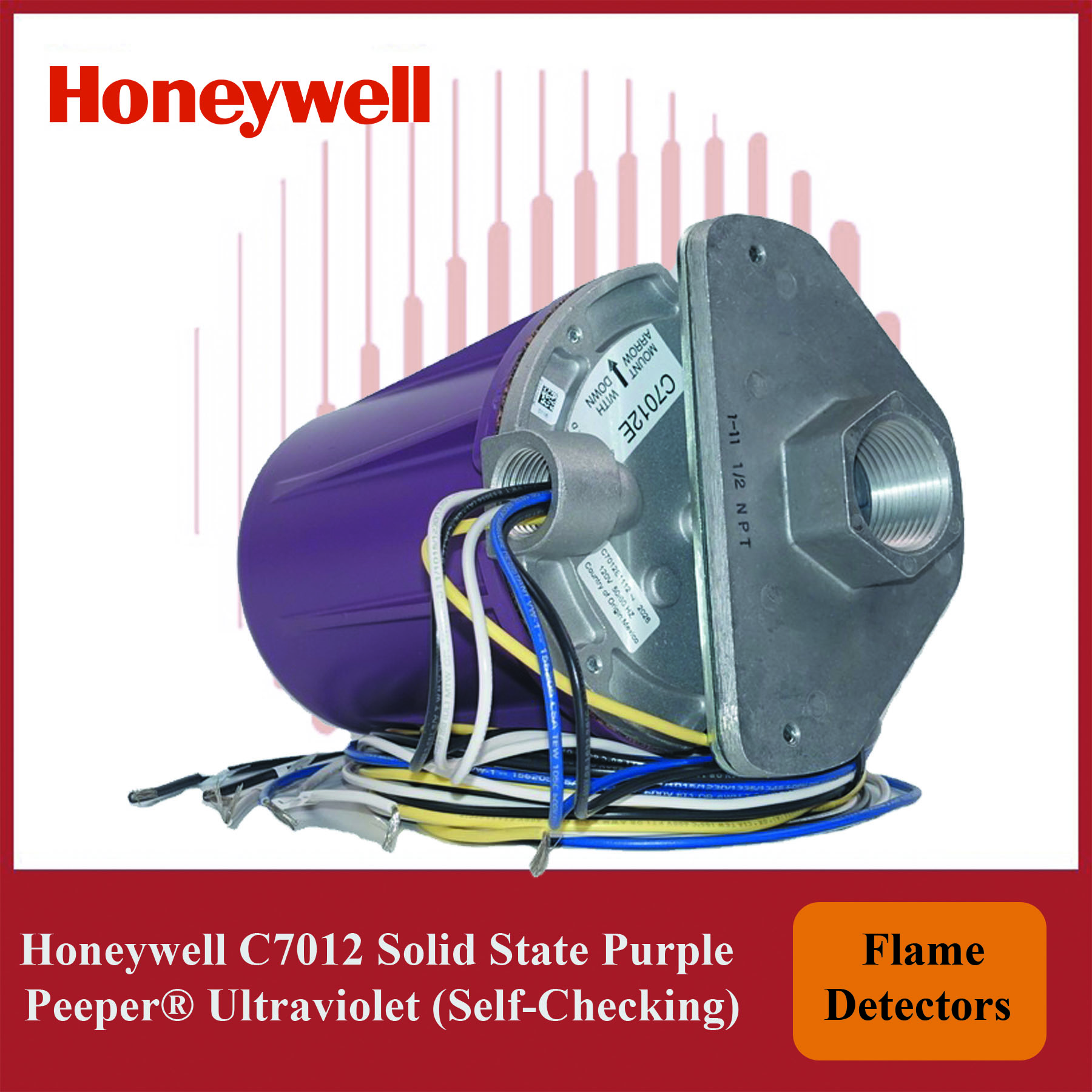 Honeywell Solid State Purple PeeperĀ® C7012F1052/U Ultraviolet Flame Detector (Self-Checking) - Image 3